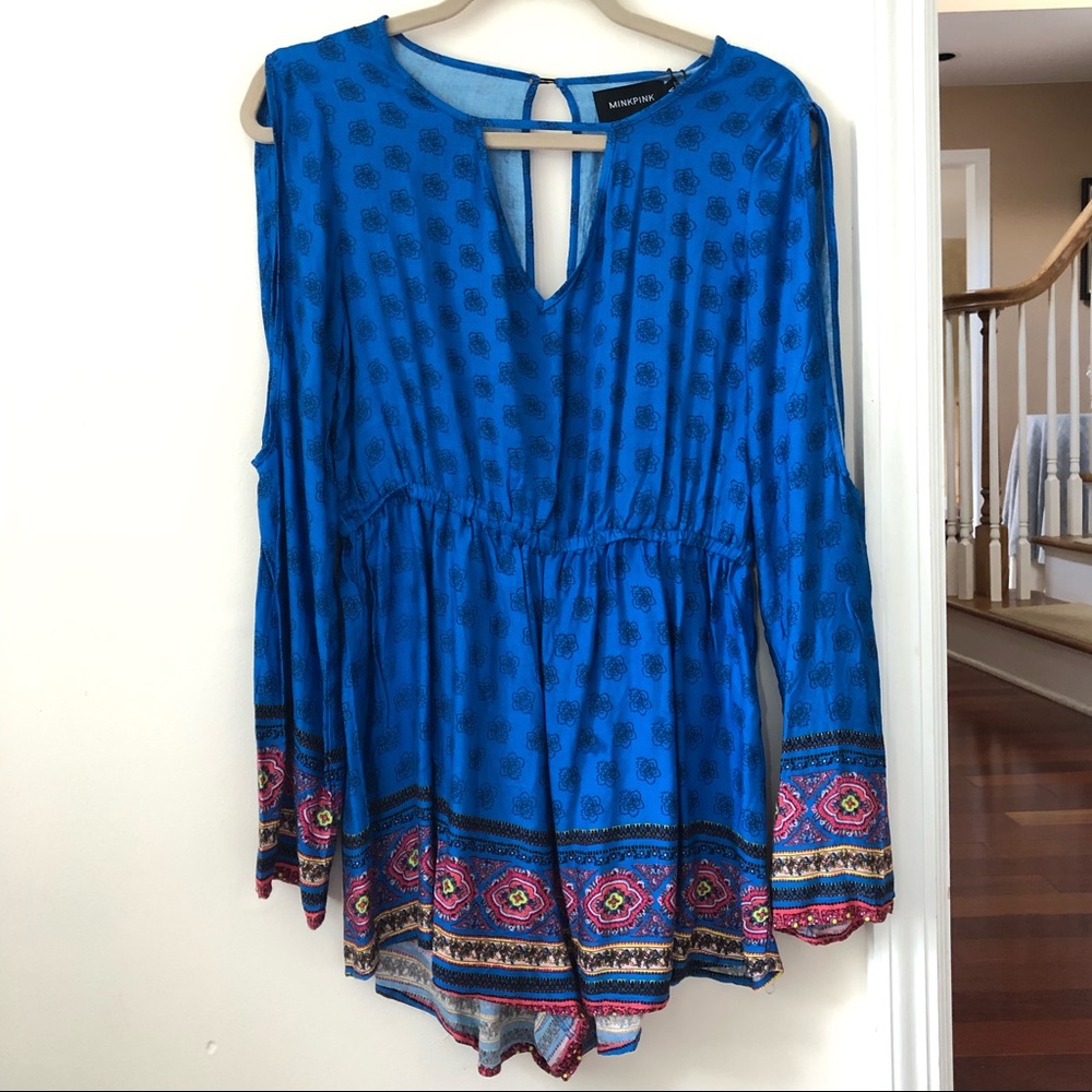 NWT Blue Patterned MINKPINK Romper